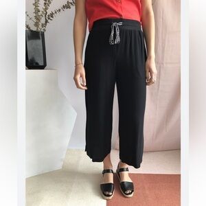 Melissa Nepton Irys Wide Leg Crop Pant in Black